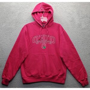 NCAA Ohio State Buckeyes Big Cotton Football Hoodie Womens Small Pink Pullover